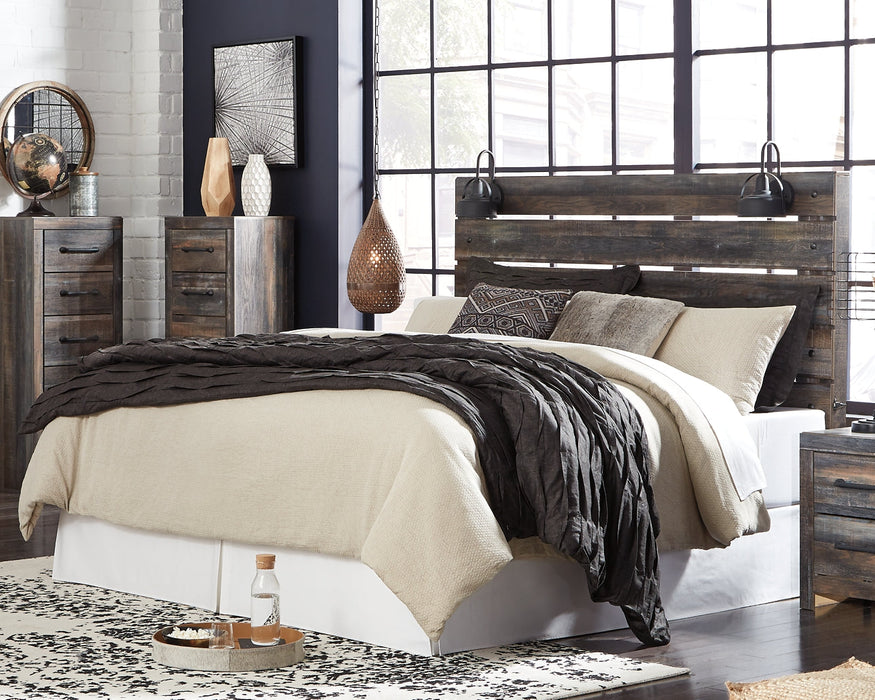 Drystan King Panel Headboard with Mirrored Dresser, Chest and 2 Nightstands Homeline Furniture