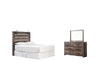 Drystan Queen Panel Headboard with Mirrored Dresser Homeline Furniture