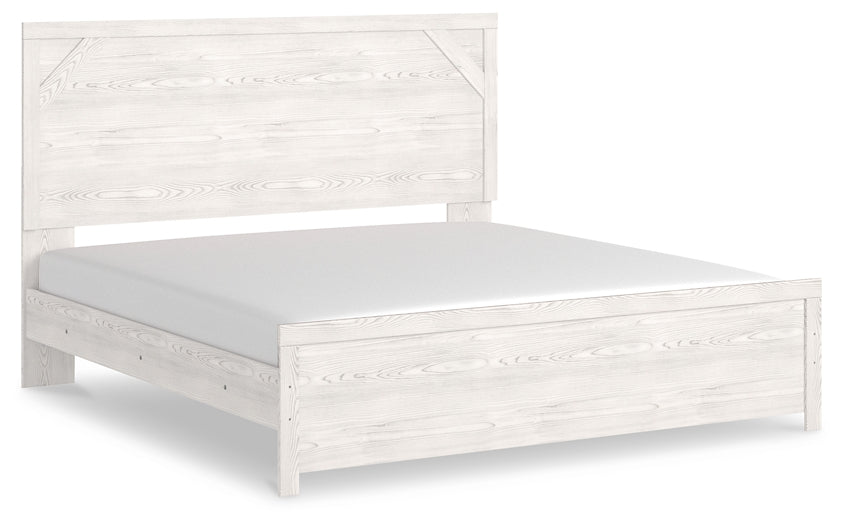 Gerridan King Panel Bed with Mirrored Dresser and Nightstand Homeline Furniture