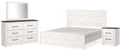 Gerridan King Panel Bed with Mirrored Dresser and Nightstand Homeline Furniture