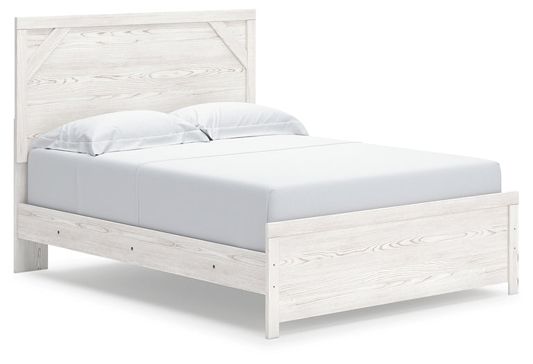 Gerridan Queen Panel Bed with Mirrored Dresser and Nightstand Homeline Furniture