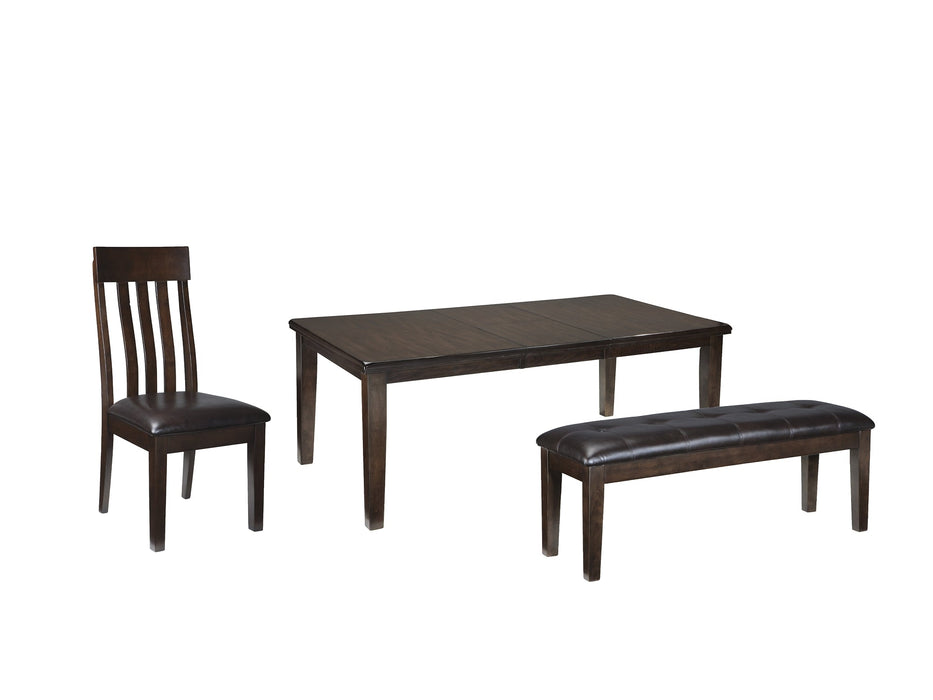 Haddigan Dining Table and 4 Chairs and Bench Homeline Furniture