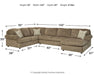 Hoylake 3-Piece Sectional with Ottoman Homeline Furniture