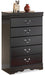 Huey Vineyard Twin Sleigh Headboard with Mirrored Dresser and Chest Homeline Furniture