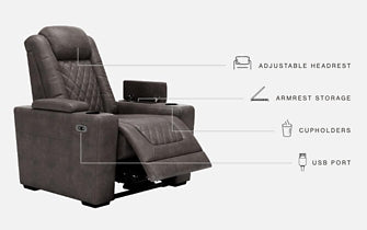 HyllMont PWR Recliner/ADJ Headrest Homeline Furniture