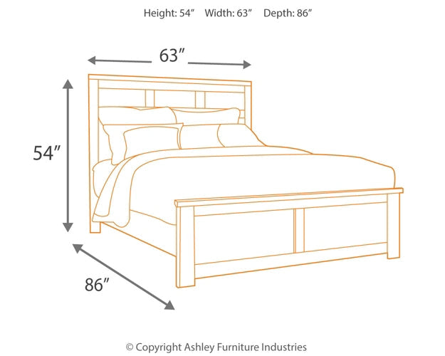Juararo Queen Panel Bed with Mirrored Dresser Homeline Furniture