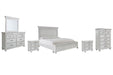 Kanwyn King Panel Bed with Storage with Mirrored Dresser, Chest and 2 Nightstands Homeline Furniture