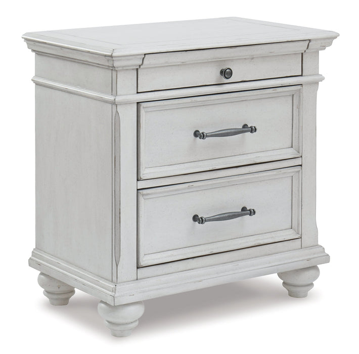 Kanwyn Queen Panel Bed with Storage with Mirrored Dresser, Chest and 2 Nightstands Homeline Furniture