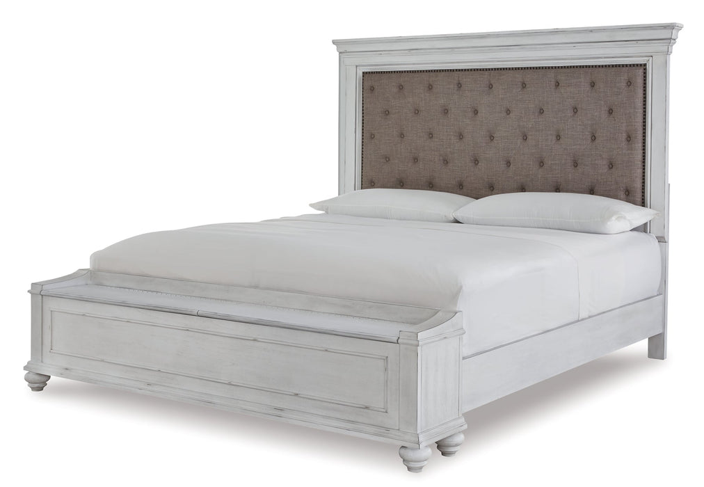 Kanwyn Queen Panel Bed with Storage with Mirrored Dresser, Chest and 2 Nightstands Homeline Furniture