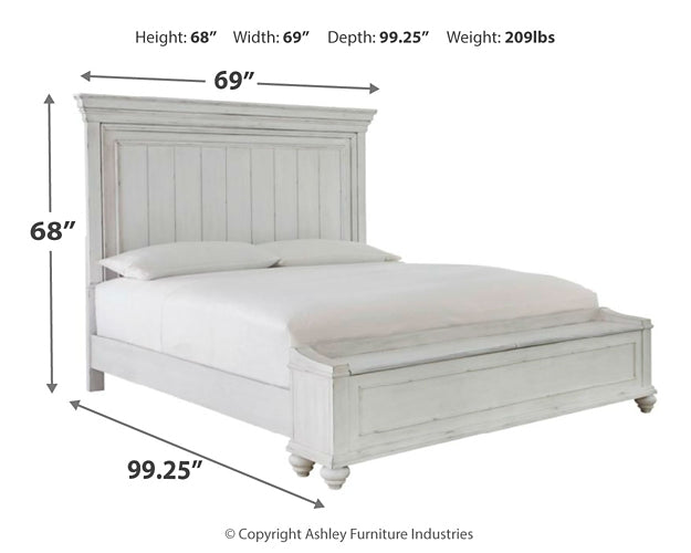 Kanwyn Queen Panel Bed with Storage with Mirrored Dresser, Chest and 2 Nightstands Homeline Furniture