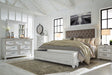 Kanwyn Queen Panel Bed with Storage with Mirrored Dresser and 2 Nightstands Homeline Furniture