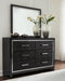 Kaydell King/California King Upholstered Panel Headboard with Mirrored Dresser Homeline Furniture