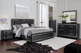 Kaydell King/California King Upholstered Panel Headboard with Mirrored Dresser and 2 Nightstands Homeline Furniture