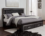 Kaydell King Panel Bed with Storage with Mirrored Dresser, Chest and 2 Nightstands Homeline Furniture