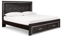 Kaydell King Panel Bed with Storage with Mirrored Dresser, Chest and 2 Nightstands Homeline Furniture