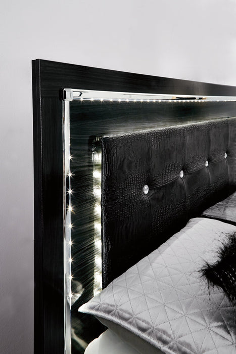 Kaydell Queen Panel Bed with Storage with Mirrored Dresser, Chest and 2 Nightstands Homeline Furniture