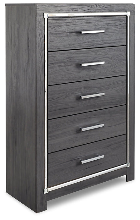 Lodanna Full Panel Bed with 2 Storage Drawers with Mirrored Dresser and Chest Homeline Furniture