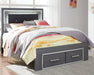 Lodanna Full Panel Bed with 2 Storage Drawers with Mirrored Dresser and Chest Homeline Furniture