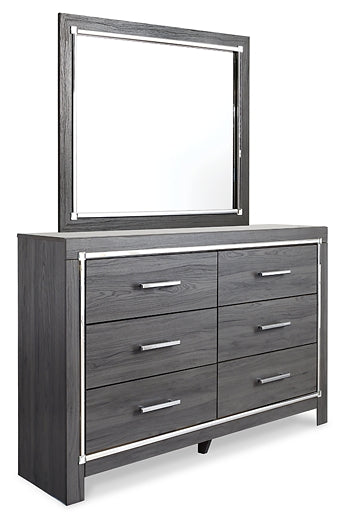 Lodanna Full Panel Bed with 2 Storage Drawers with Mirrored Dresser and Chest Homeline Furniture