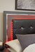 Lodanna Full Panel Bed with 2 Storage Drawers with Mirrored Dresser and Chest Homeline Furniture