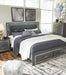 Lodanna King Panel Bed with 2 Storage Drawers with Mirrored Dresser and Nightstand Homeline Furniture