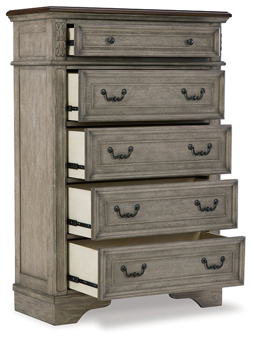 Lodenbay California King Panel Bed with Mirrored Dresser, Chest and Nightstand Homeline Furniture