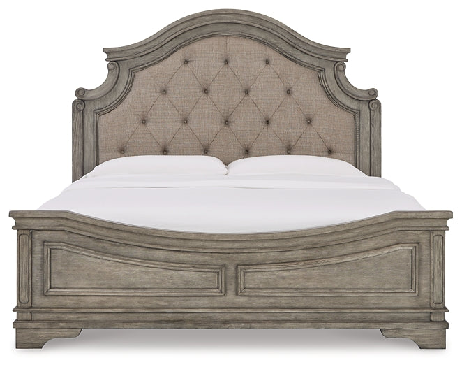 Lodenbay California King Panel Bed with Mirrored Dresser and 2 Nightstands Homeline Furniture