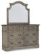 Lodenbay California King Panel Bed with Mirrored Dresser and 2 Nightstands Homeline Furniture