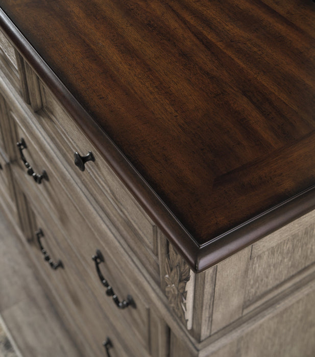 Lodenbay California King Panel Bed with Mirrored Dresser and 2 Nightstands Homeline Furniture