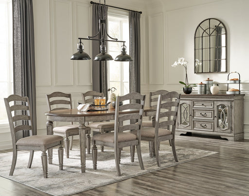 Lodenbay Dining Table and 6 Chairs with Storage Homeline Furniture