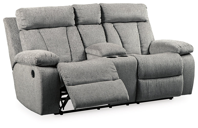 Mitchiner DBL Rec Loveseat w/Console Homeline Furniture