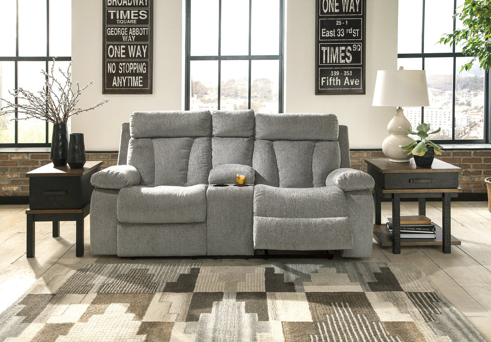 Mitchiner DBL Rec Loveseat w/Console Homeline Furniture
