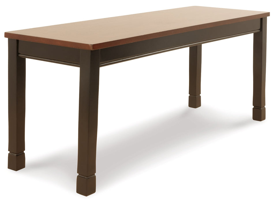 Owingsville Dining Table and 4 Chairs and Bench Homeline Furniture